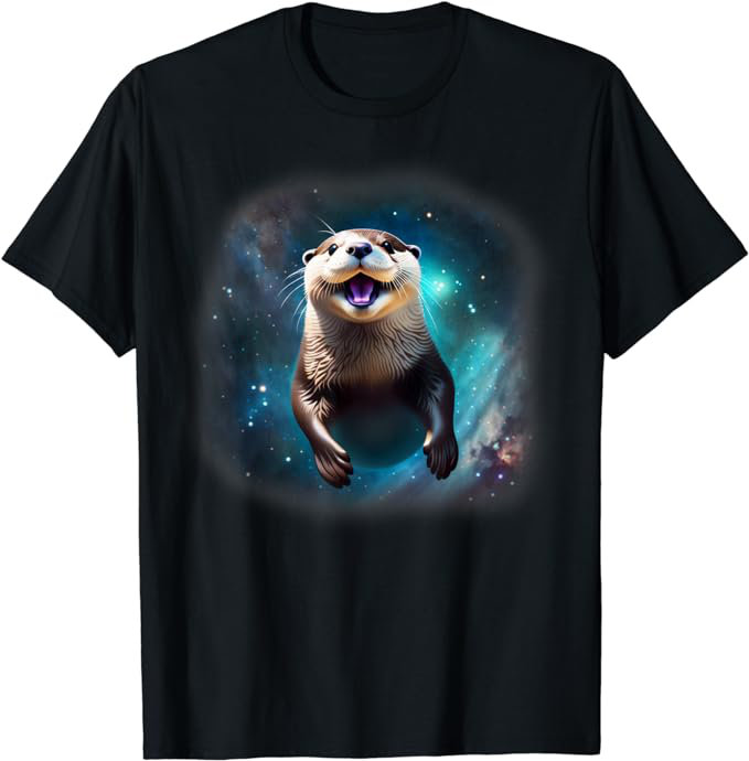 Otter in deep Space Shirt Design