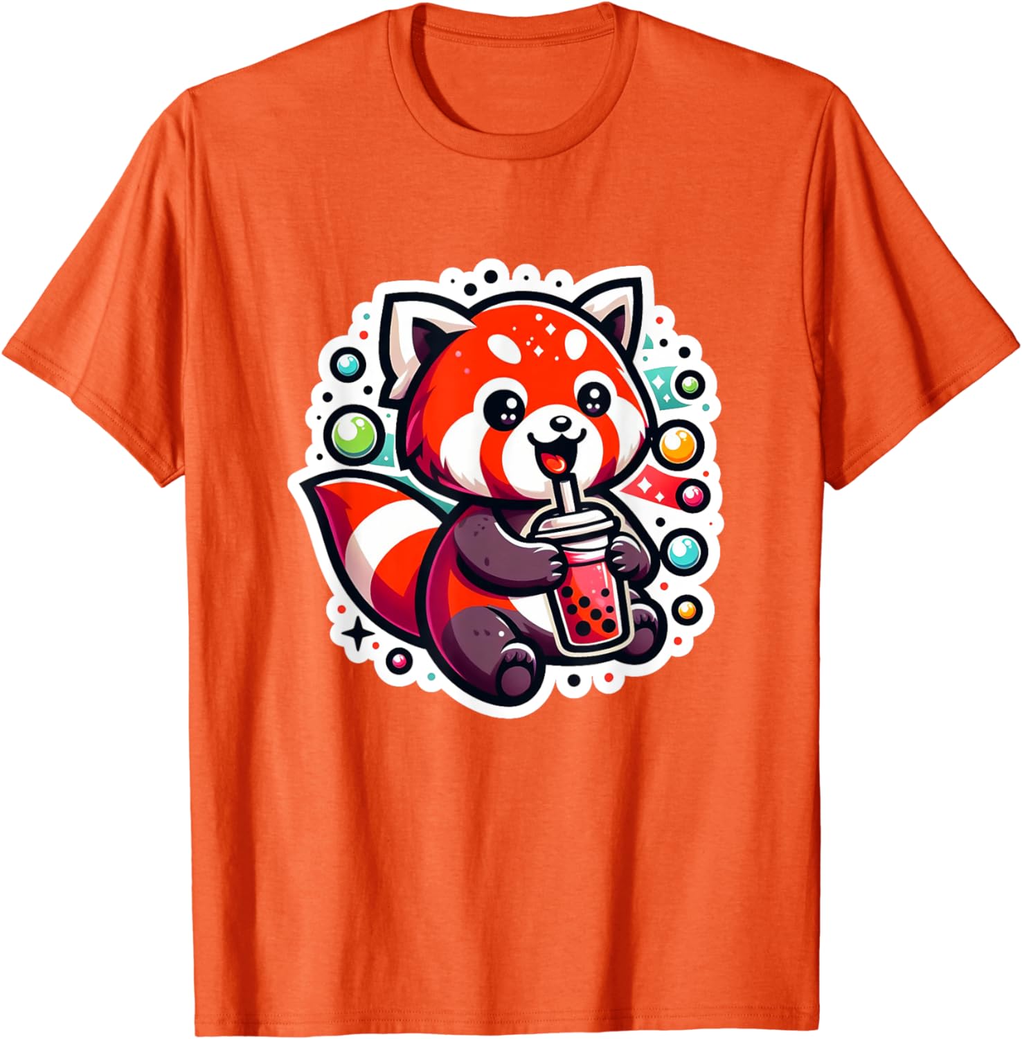 Red Panda Bubble Tea T Shirt